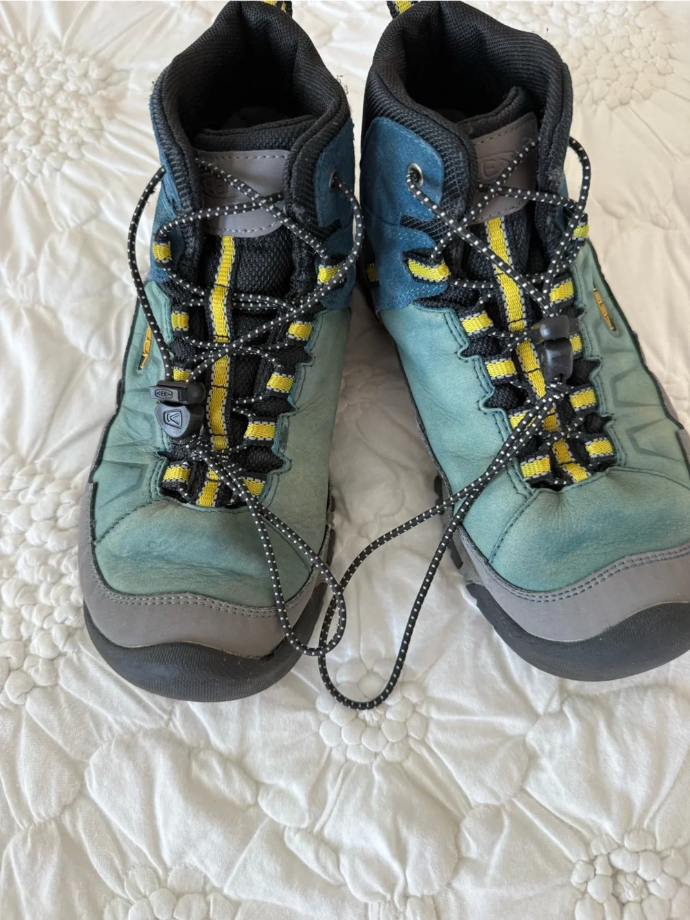 KEEN Kids' Gray & Teal Waterproof Hiking Boots